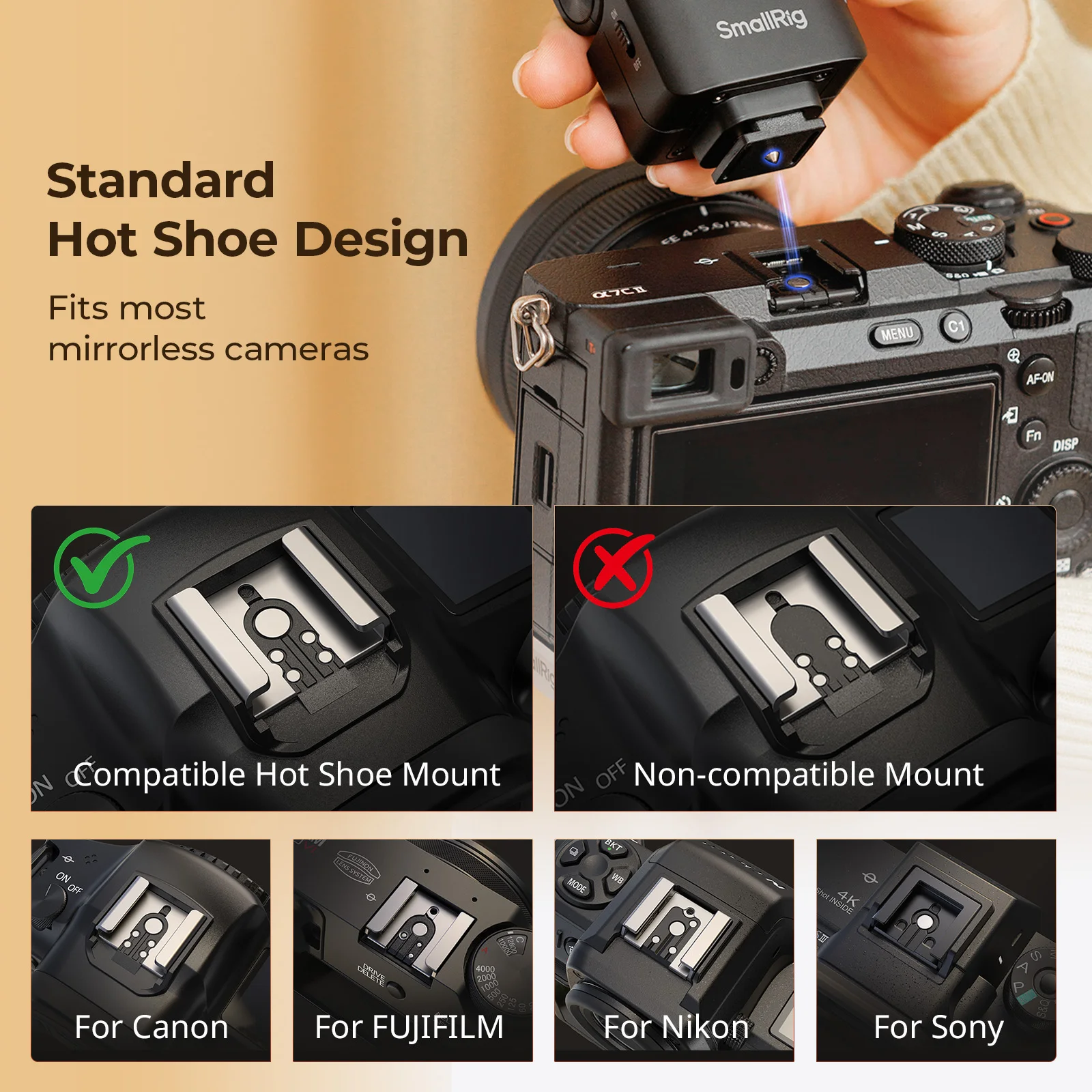 Speedlite Flash External - Внешняя мини-вспышка SmallRig 5883 с 4-уровневой