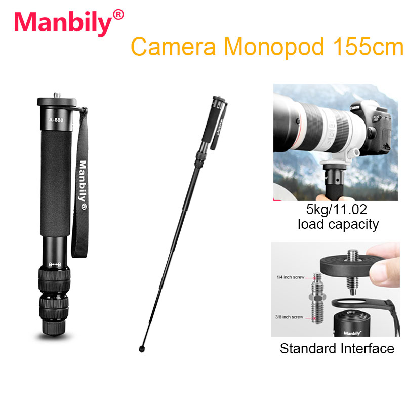 Camera Tripod Carbon - Монопод Manbily A-888 из алюминия, ручной,